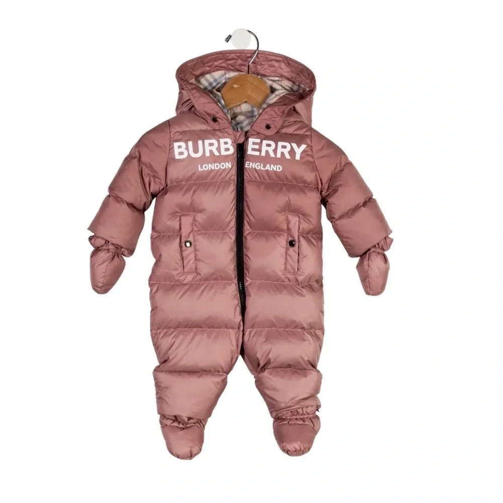 Burberry Baby Snowsuit With detachable Mittens & Booties / 6 Months NEW